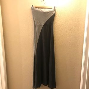 Light & Dark Gray Strapless Maxi Dress